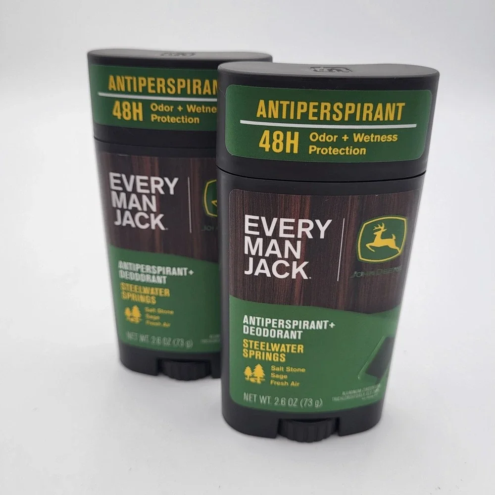 (2) Every Man Jack John Deere Steelwater Springs Antiperspirant Deodorant 2.6oz